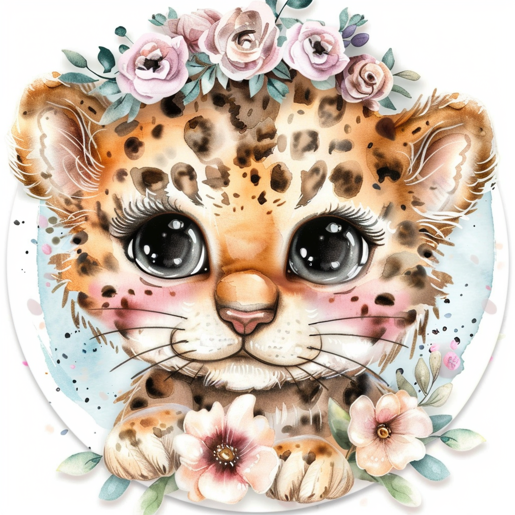 Leopard majestic Expressive surreal Vinyl Decal Sticker for Car, Laptop, Tumbler and more # F022530
