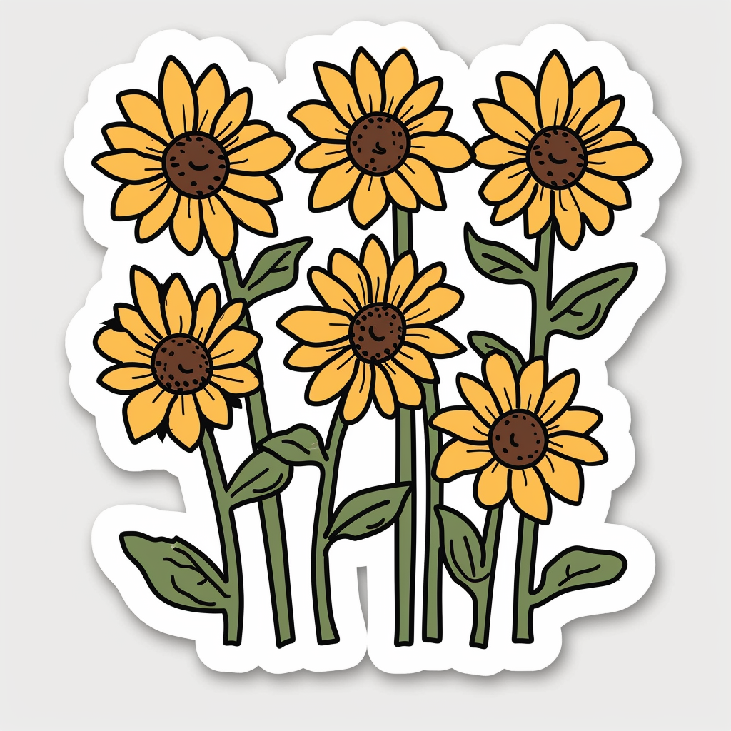 Sunflowers Expressive surreal Vinyl Decal Sticker for Car, Laptop, Tumbler and more # F018120