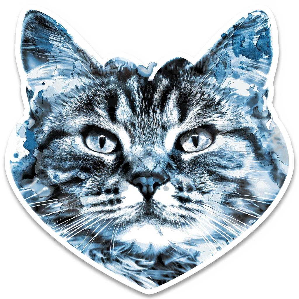 American Shorthair Cat majestic Expressive surreal Vinyl Decal Sticker for Car, Laptop, Tumbler and more # F018828