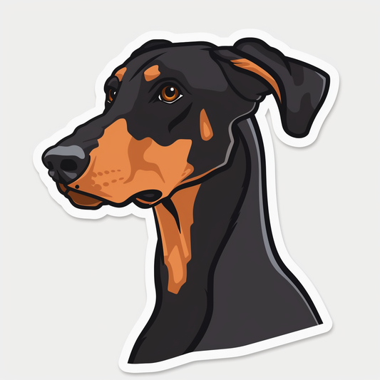 Doberman Pinscher Dog majestic Expressive surreal Vinyl Decal Sticker for Car, Laptop, Tumbler and more # F019563-4" x 4"