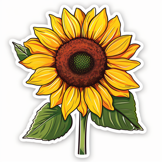 Sunflower flower majestic Expressive surreal Vinyl Decal Sticker for Car, Laptop, Tumbler and more # F022933