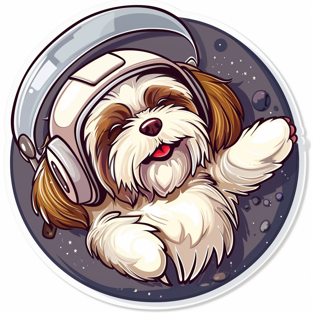 Adorable Shih Tzu Dog Expressive surreal Vinyl Decal Sticker for Car, Laptop, Tumbler and more # F018173