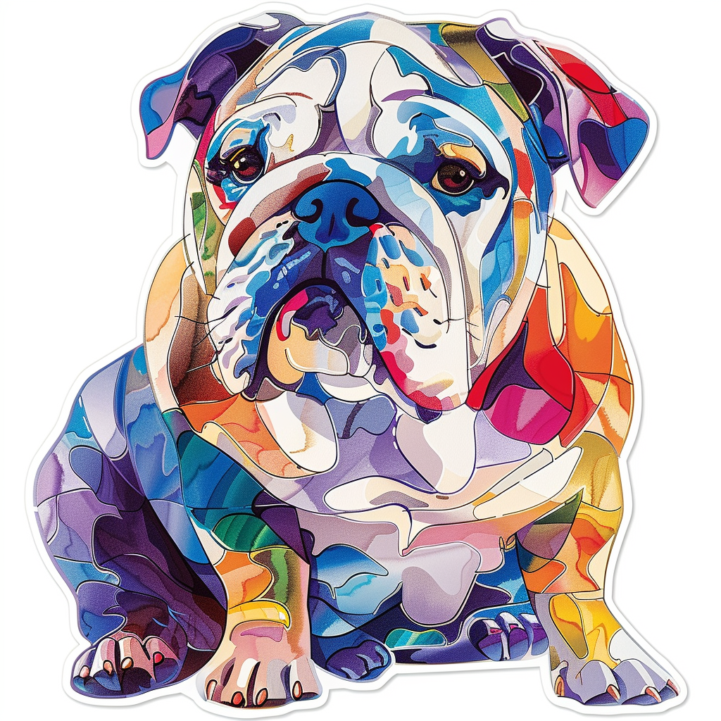 Bulldog Dog majestic Expressive surreal Vinyl Decal Sticker for Car, Laptop, Tumbler and more # F017476