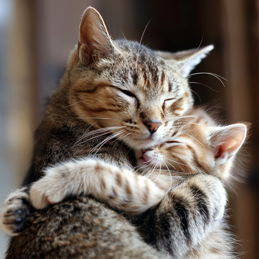 Adorable Cats Hugging  Vinyl Decal Sticker for Car, Laptop, Tumbler and more # F021624-4" x 4"