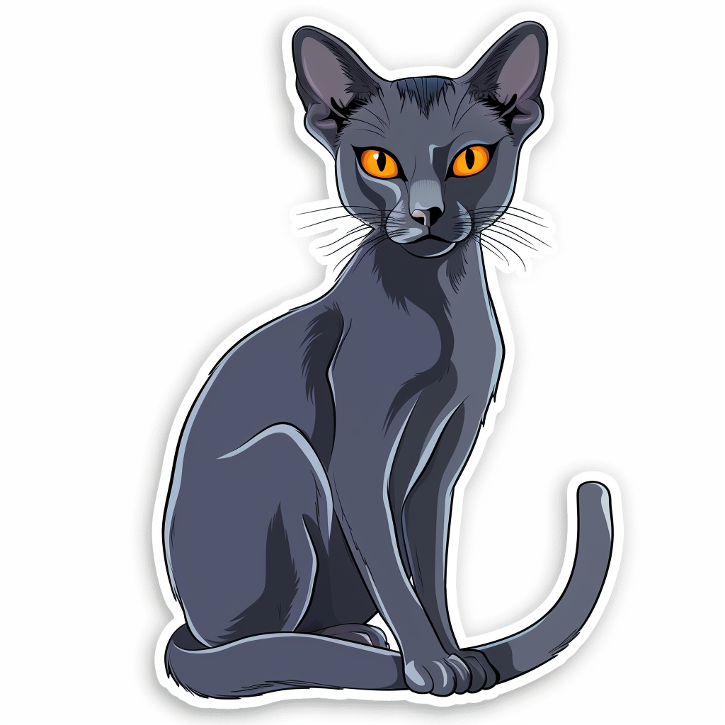 Russian Blue cat Vinyl Decal Sticker for Car, Laptop, Tumbler and more # F07789