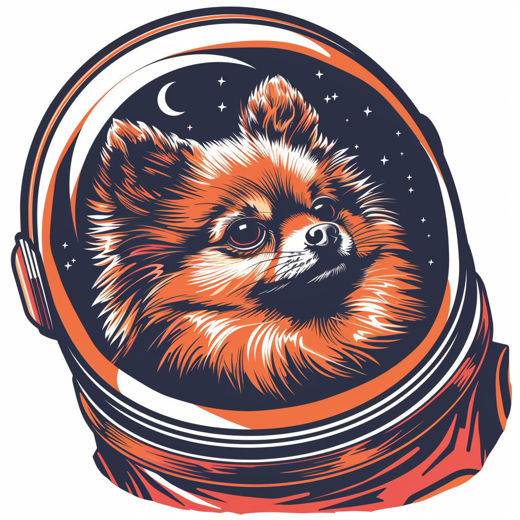 Sticker of a Pomeranian Dog astronaut majestic Expressive surreal Vinyl Decal Sticker for Car, Laptop, Tumbler and more # F013819