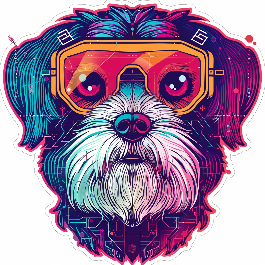 Adorable Shih Tzu Dog Expressive surreal Vinyl Decal Sticker for Car, Laptop, Tumbler and more # F018321