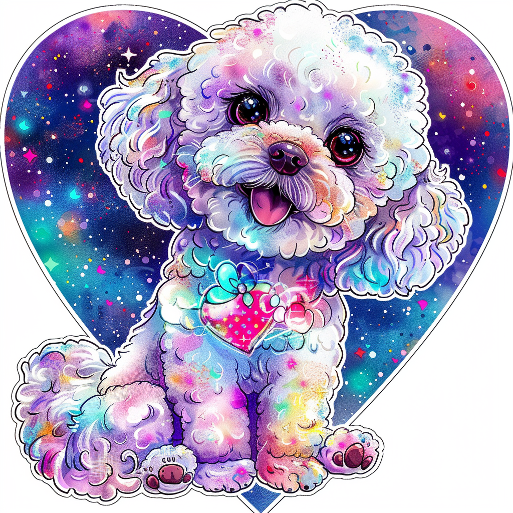 Poodle Dog heartcore Vinyl Decal Sticker for Car, Laptop, Tumbler and more # F012232