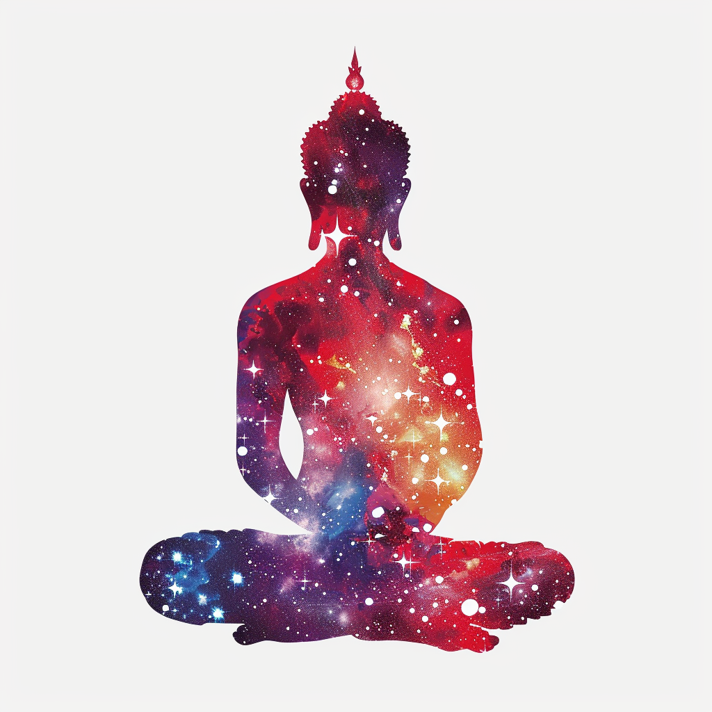 Buddha galaxy majestic Expressive surreal Vinyl Decal Sticker for Car, Laptop, Tumbler and more # F017100
