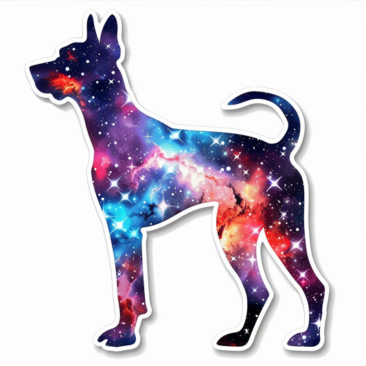 Doberman Pinscher Dog galaxy majestic Expressive surreal Vinyl Decal Sticker for Car, Laptop, Tumbler and more # F019512-4" x 4"
