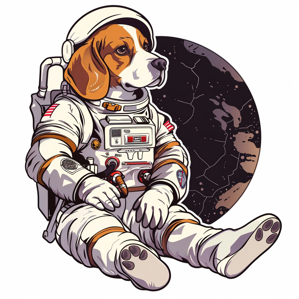 Beagle dog astronaut Vinyl Decal Sticker for Car, Laptop, Tumbler and more # F011879