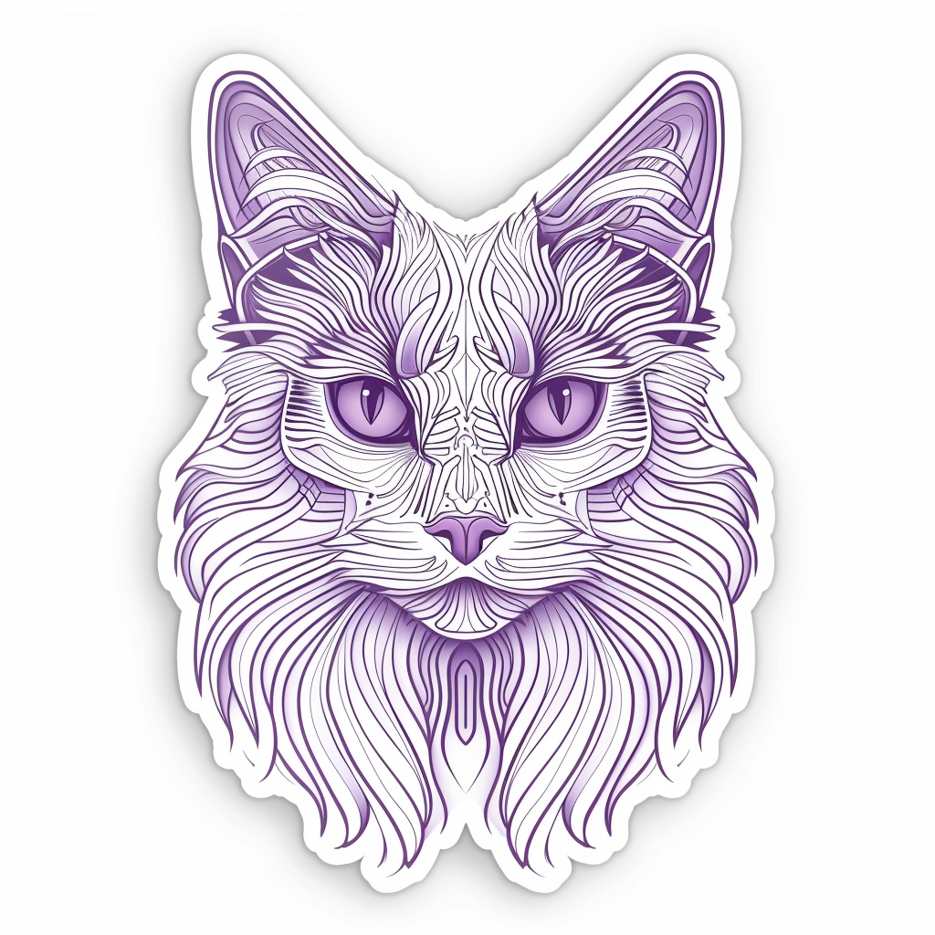 Adorable Turkish Angora Cat Vinyl Decal Sticker for Car, Laptop, Tumbler and more # F020958-4" x 4"