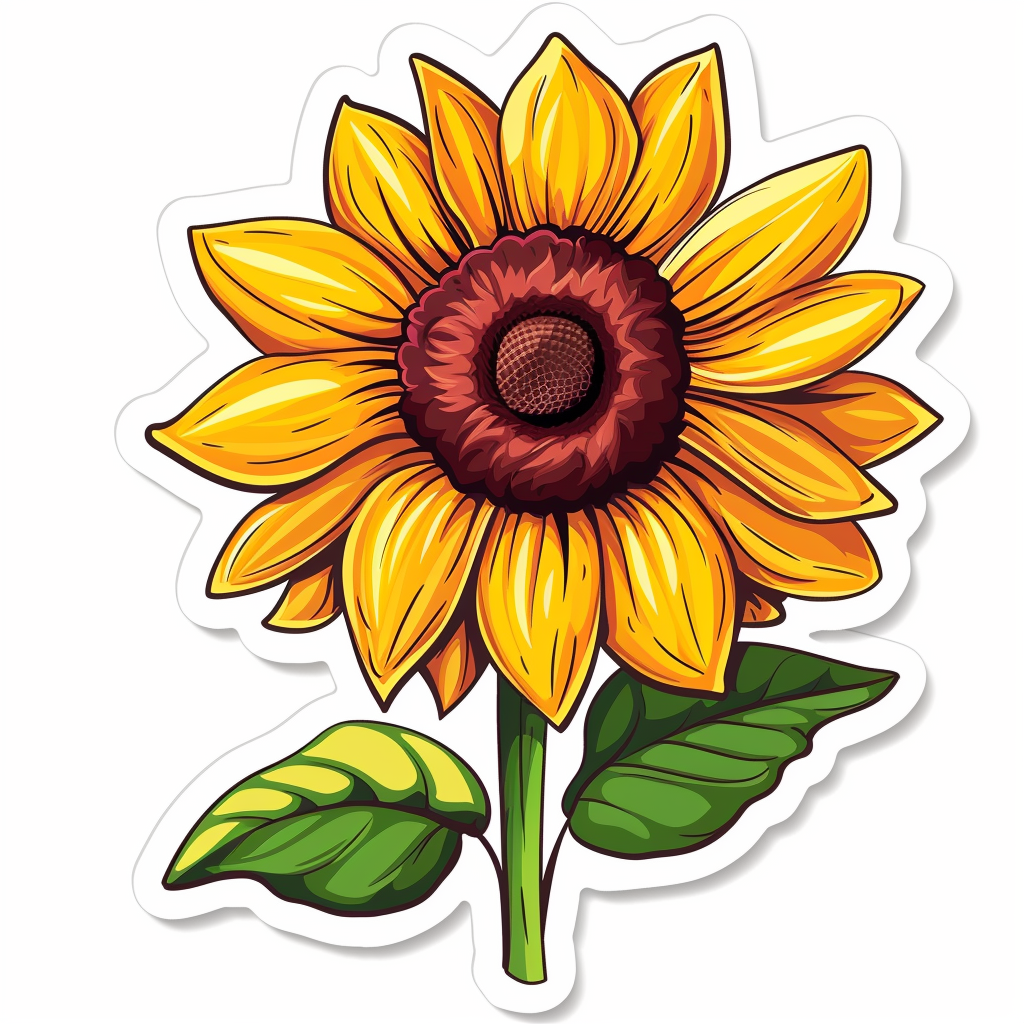 Sunflower flower majestic Expressive surreal Vinyl Decal Sticker for Car, Laptop, Tumbler and more # F023056