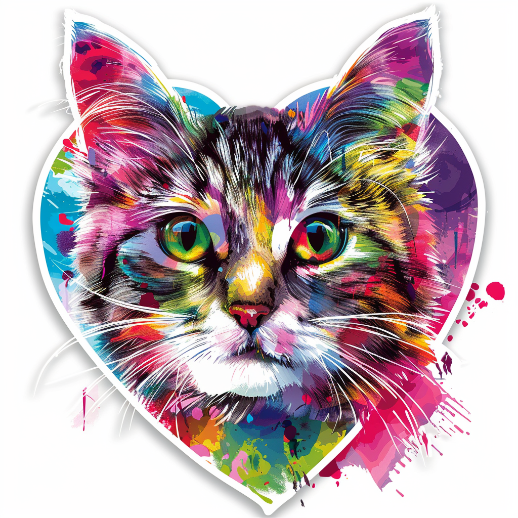 American Shorthair Cat majestic Expressive surreal Vinyl Decal Sticker for Car, Laptop, Tumbler and more # F018796