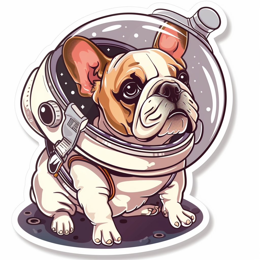 Bulldog Dog majestic Expressive surreal Vinyl Decal Sticker for Car, Laptop, Tumbler and more # F017692