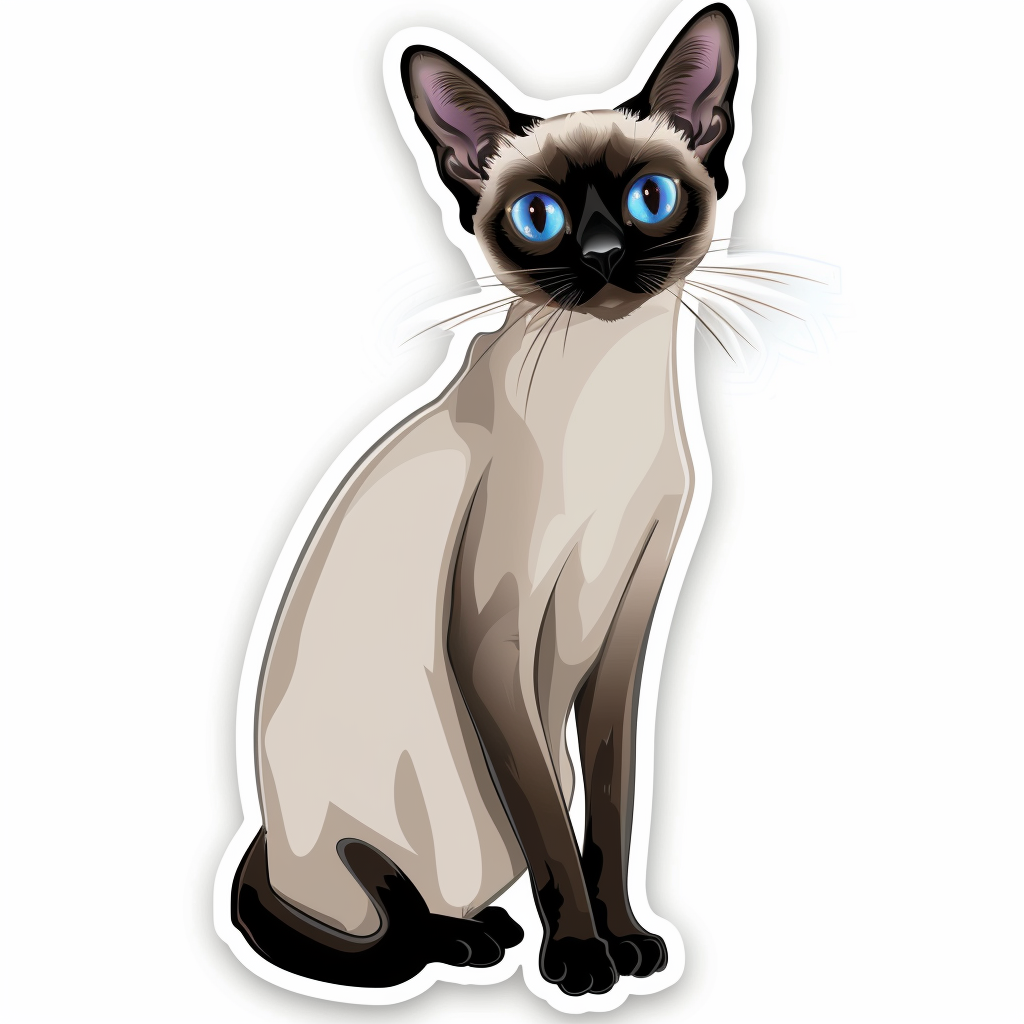 Siamese cat Vinyl Decal Sticker for Car, Laptop, Tumbler and more # F07594