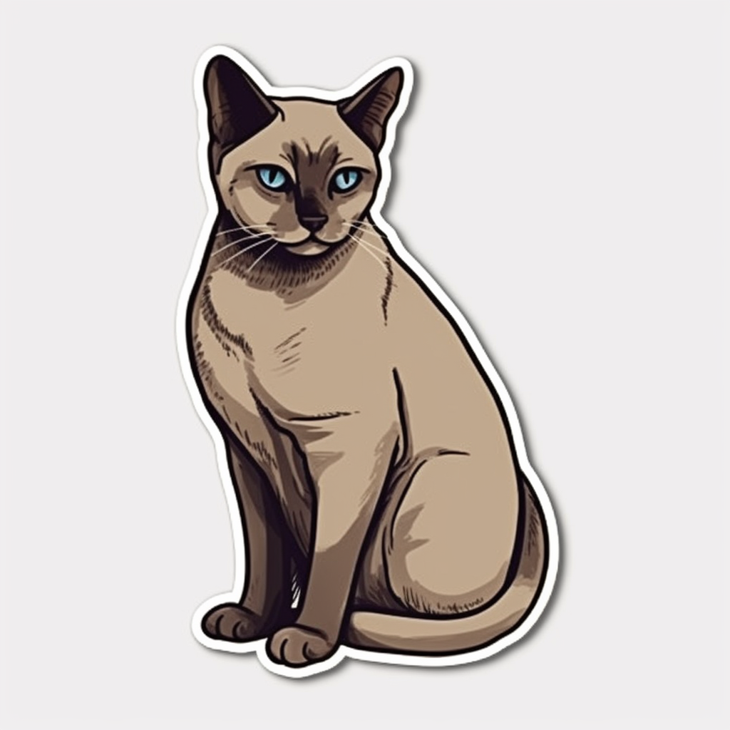Burmese Cat Vinyl Decal Sticker for Car, Laptop, Tumbler and more # F010782