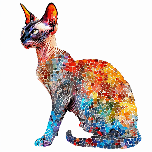 Adorable Cornish Rex Cat Expressive surreal Vinyl Decal Sticker for Car, Laptop, Tumbler and more # F021348-4" x 4"