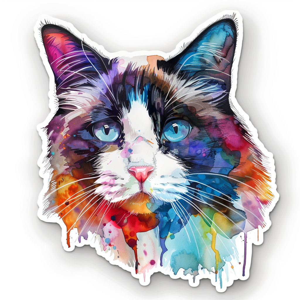 Ragdoll Cat Vinyl Decal Sticker for Car, Laptop, Tumbler and more # F010232