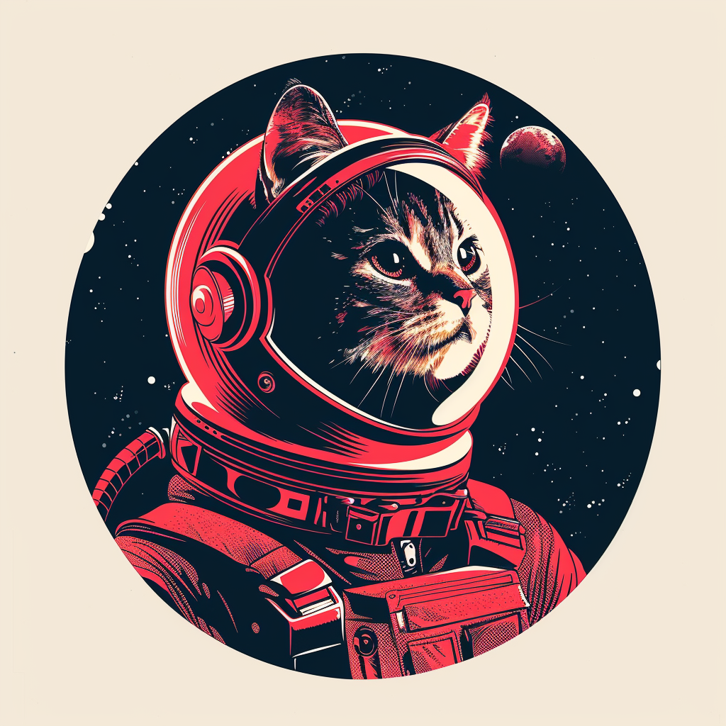 Persian Cat Space Expressive surreal Vinyl Decal Sticker for Car, Laptop, Tumbler and more # F016065