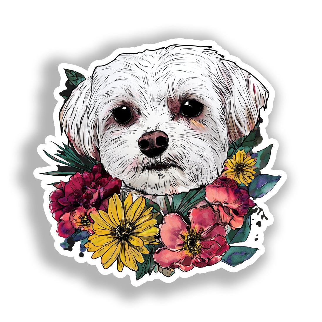 Maltese Dog Vinyl Decal Sticker for Car, Laptop, Tumbler and more # A019379-4" x 4"