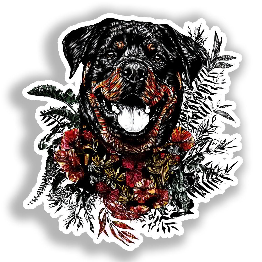 Rottweiler Dog Vinyl Decal Sticker for Car, Laptop, Tumbler and more # A018287-4" x 4"