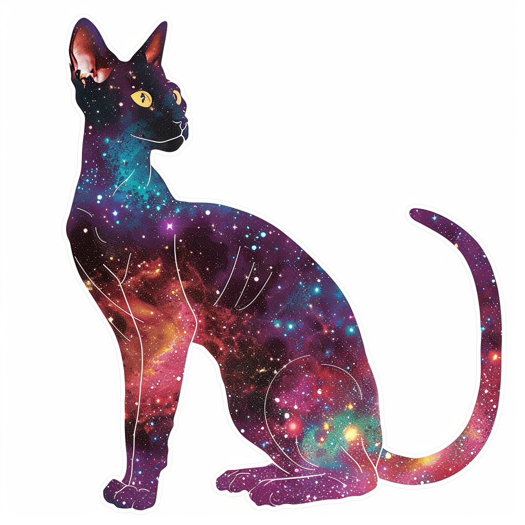 Abyssinian Cat astronaut majestic Expressive surreal Vinyl Decal Sticker for Car, Laptop, Tumbler and more # F021144-4" x 4"