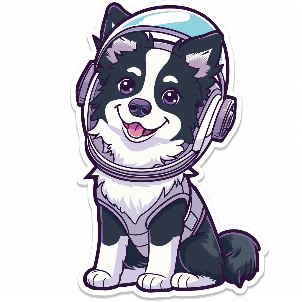 Sticker of a Border Collie Dog majestic Expressive surreal Vinyl Decal Sticker for Car, Laptop, Tumbler and more # F021931