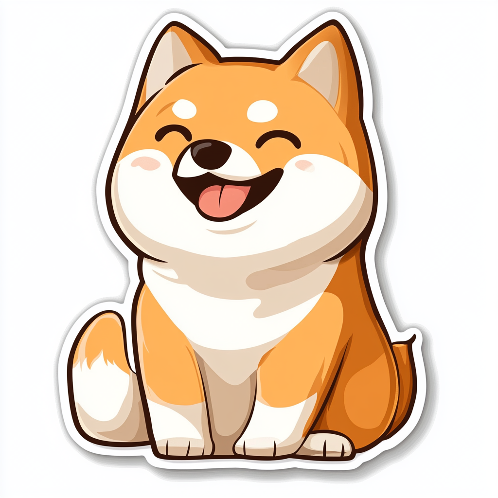 Shiba Inu sticker cartoon style Expressive surreal Vinyl Decal Sticker for Car, Laptop, Tumbler and more # F025831