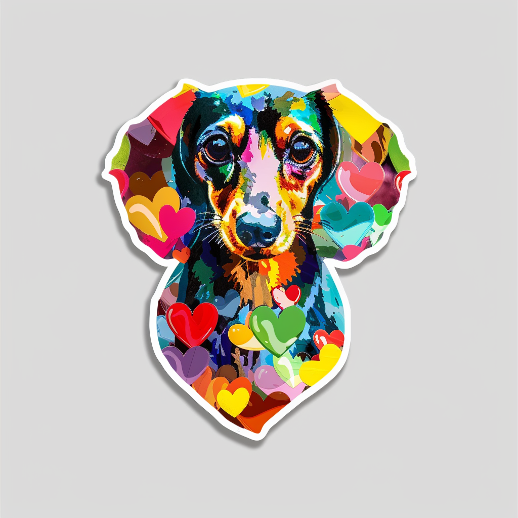 Dachshund Dog Heartcore Vinyl Decal Sticker for Car, Laptop, Tumbler and more # F012875