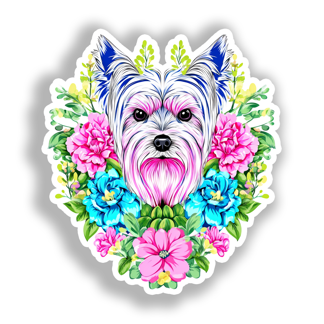 Yorkshire Terrier Dog Vinyl Decal Sticker for Car, Laptop, Tumbler and more # A017186-4" x 4"