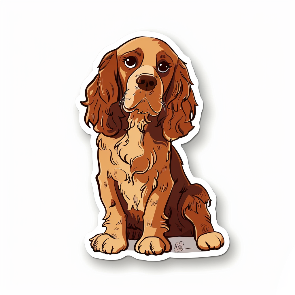 Cocker Spaniel Dog majestic Expressive surreal Vinyl Decal Sticker for Car, Laptop, Tumbler and more # F020369-4" x 4"
