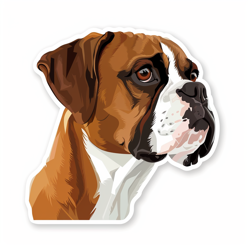 Boxer DogWhite Vinyl Decal Sticker for Car, Laptop, Tumbler and more # F07382