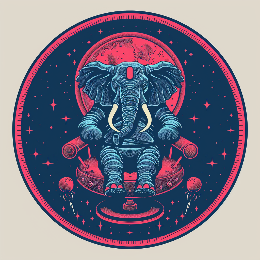 Elephant Expressive surreal Vinyl Decal Sticker for Car, Laptop, Tumbler and more # F022218-4" x 4"