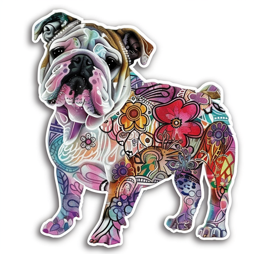Bulldog Dog majestic Expressive surreal Vinyl Decal Sticker for Car, Laptop, Tumbler and more # F017649