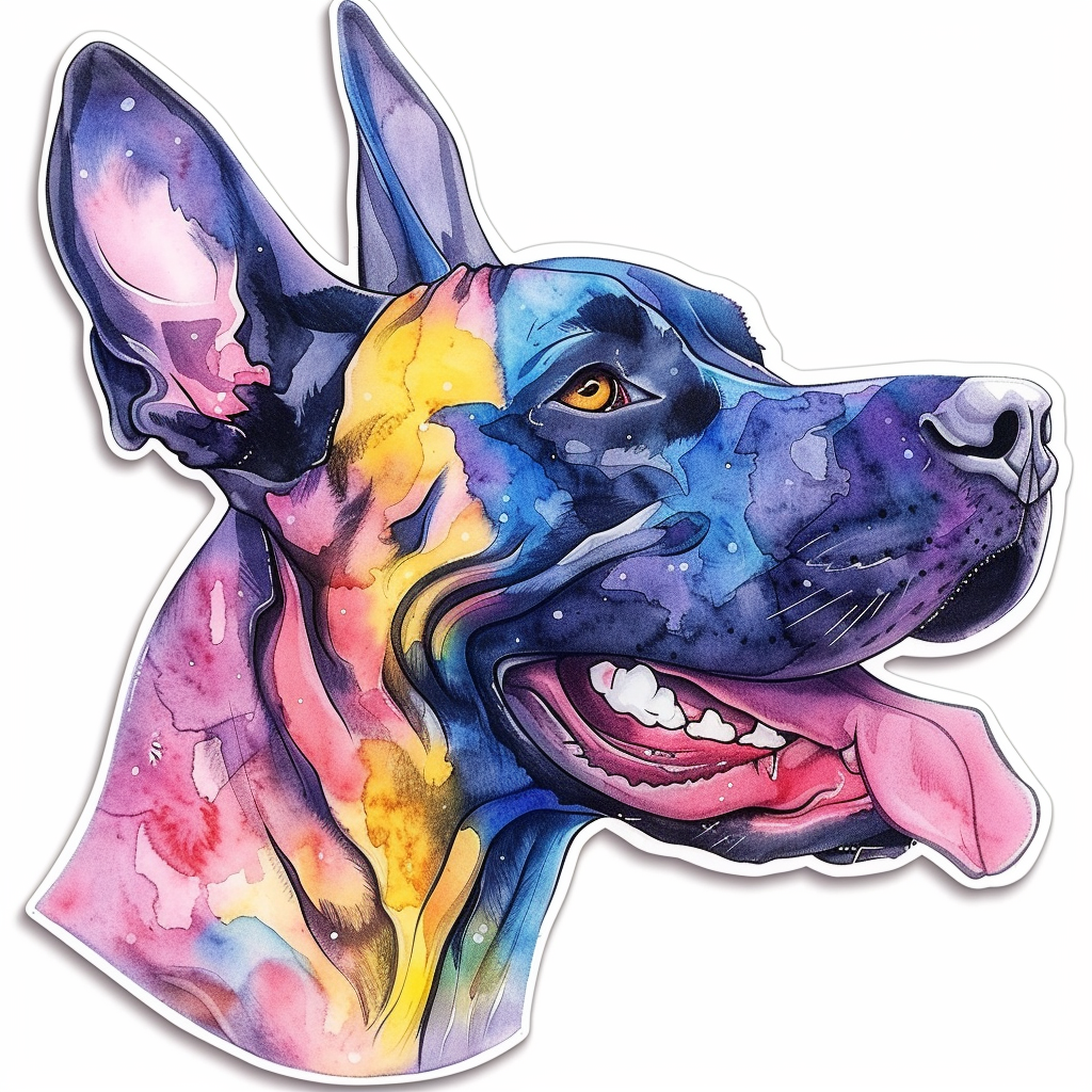 Great Dane Dog Expressive surreal Vinyl Decal Sticker for Car, Laptop, Tumbler and more # F022754