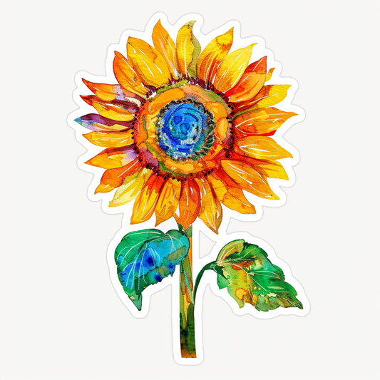 Sunflower flower majestic Expressive surreal Vinyl Decal Sticker for Car, Laptop, Tumbler and more # F023008