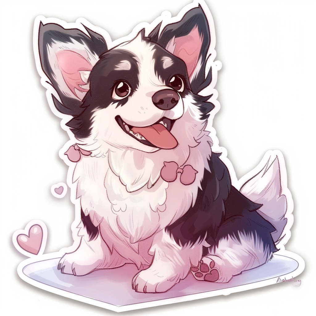 Sticker of a Border Collie Dog majestic Expressive surreal Vinyl Decal Sticker for Car, Laptop, Tumbler and more # F021910