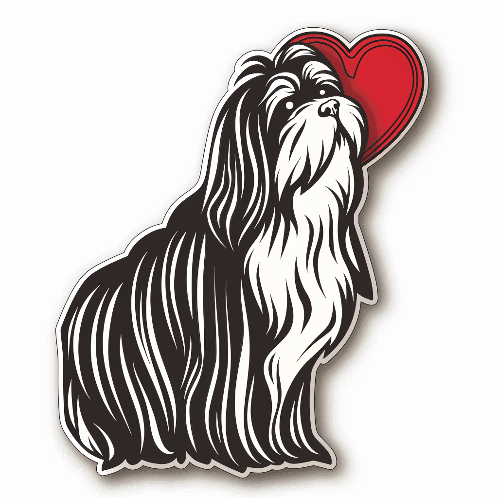 Adorable Shih Tzu Dog Expressive surreal Vinyl Decal Sticker for Car, Laptop, Tumbler and more # F018297