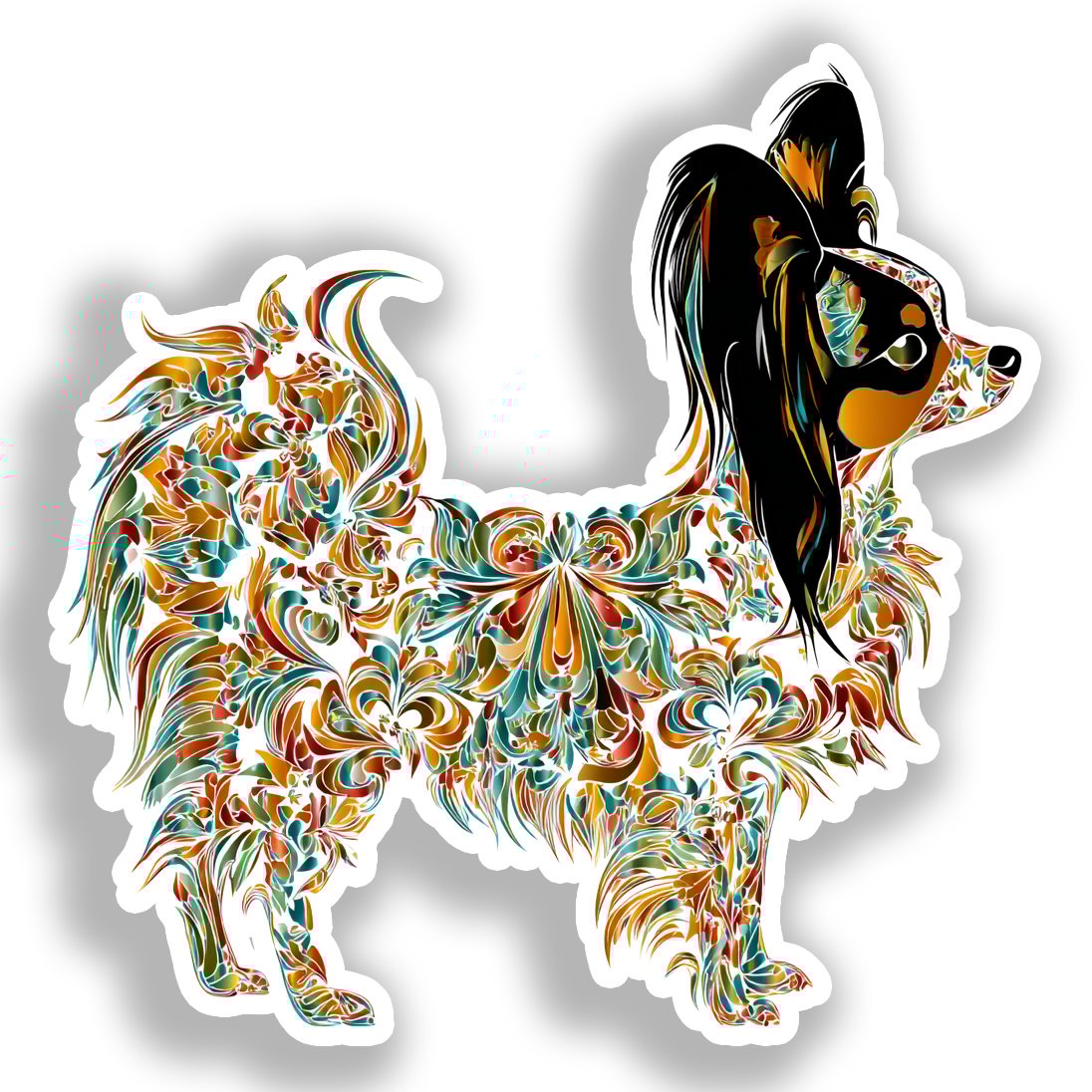 Papillon Dog Vinyl Decal Sticker for Car, Laptop, Tumbler and more # A019257-4" x 4"