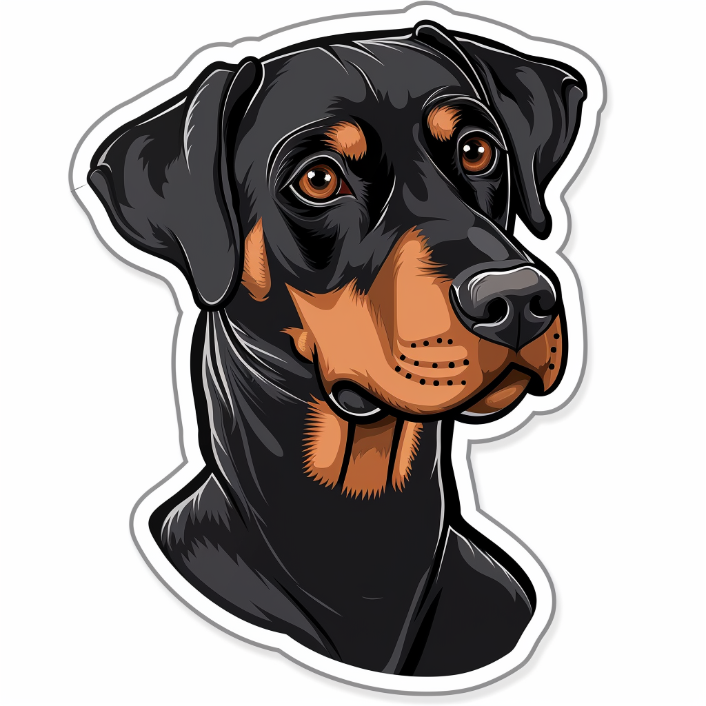 Doberman Pinscher Dog majestic Expressive surreal Vinyl Decal Sticker for Car, Laptop, Tumbler and more # F019320