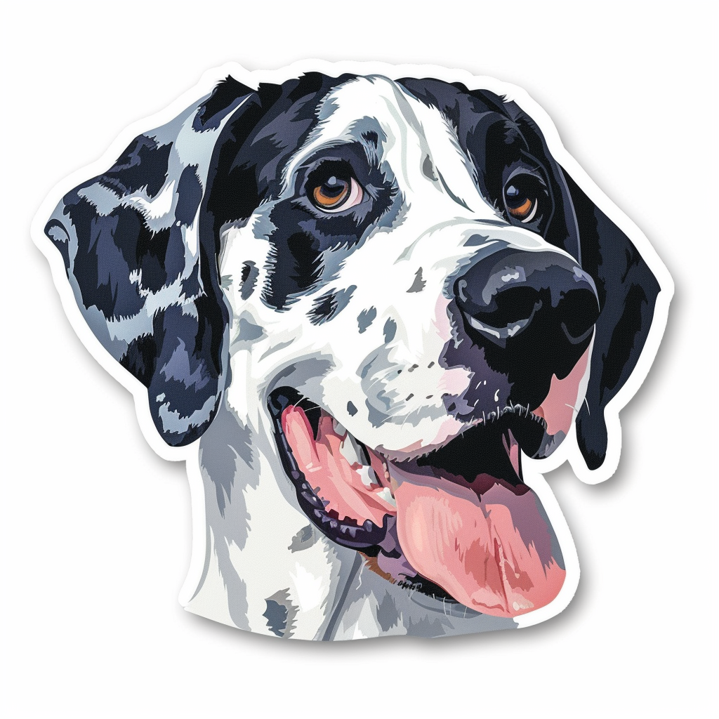 Great Dane Dog Expressive surreal Vinyl Decal Sticker for Car, Laptop, Tumbler and more # F022869