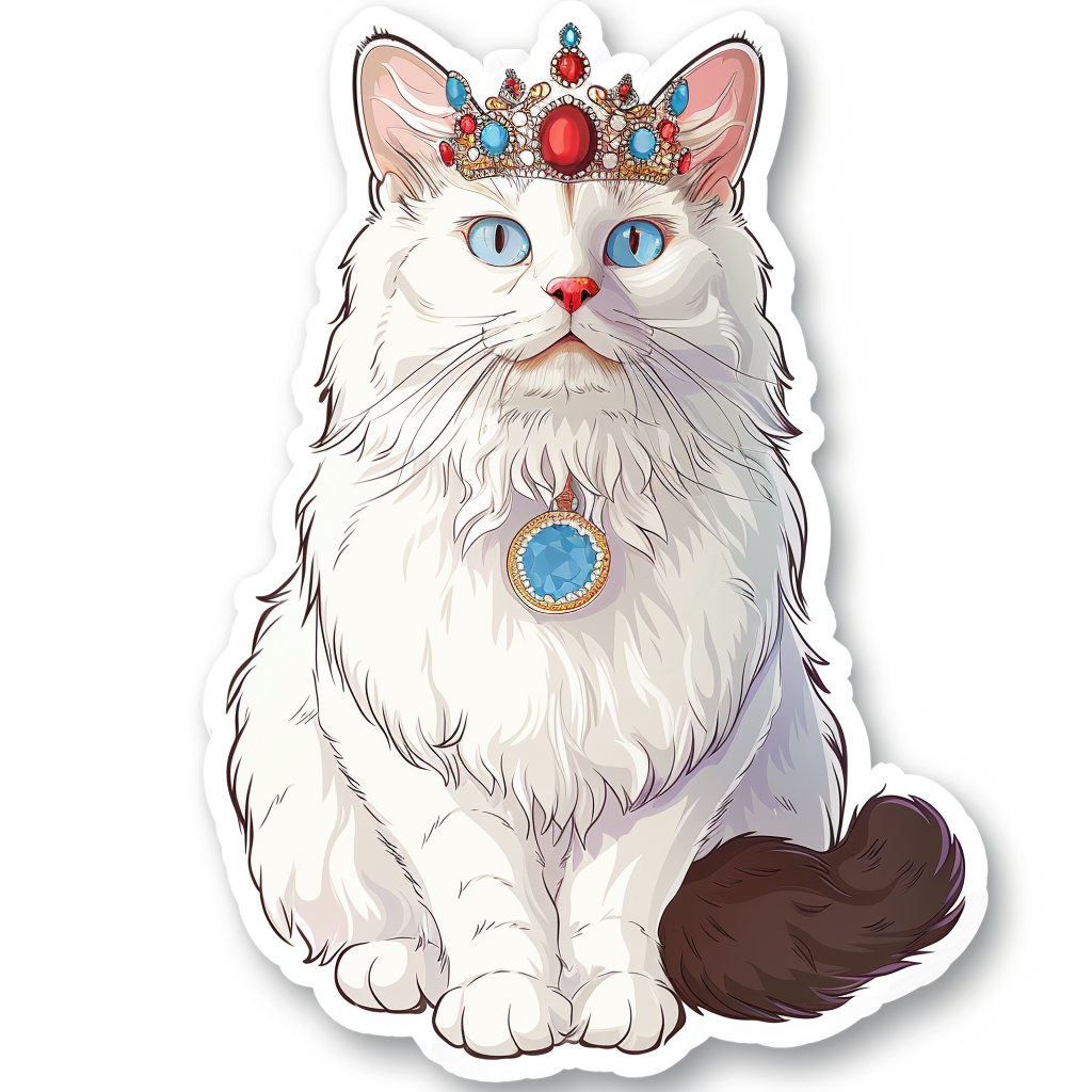 Ragdoll Cat crowned Vinyl Decal Sticker for Car, Laptop, Tumbler and more # F010264