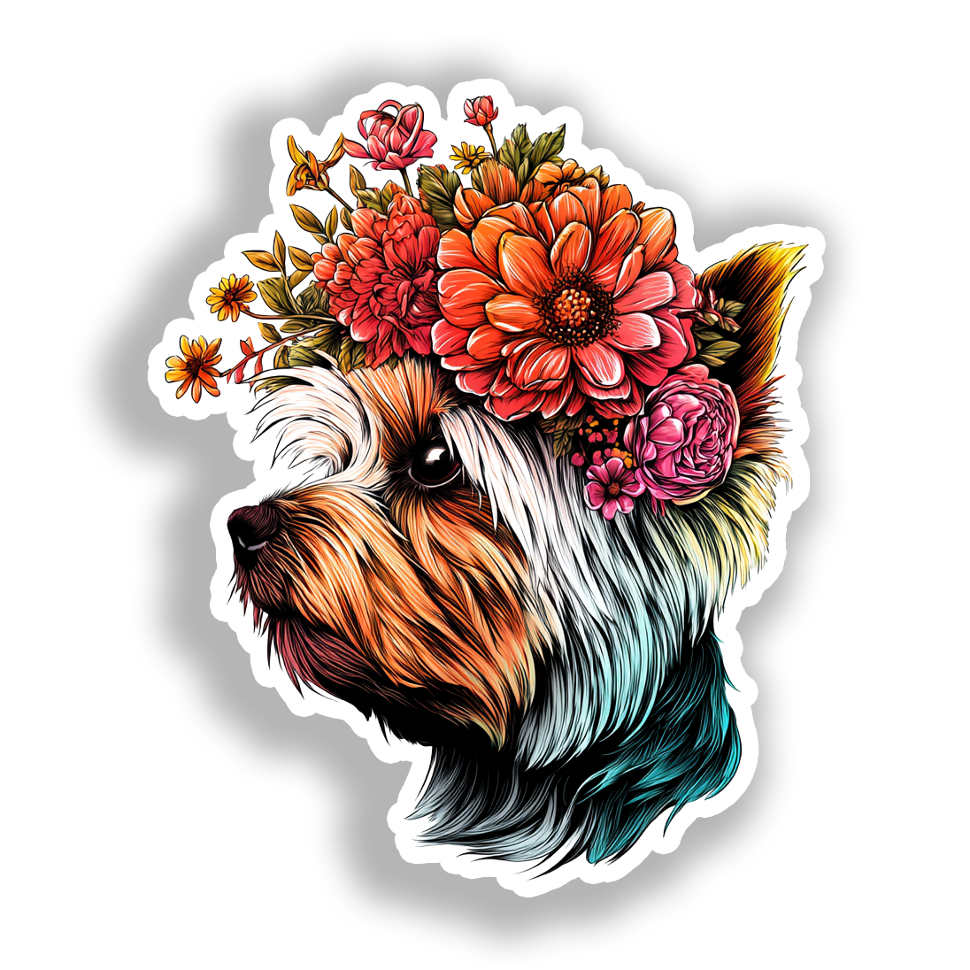 Yorkshire Terrier Dog Vinyl Decal Sticker for Car, Laptop, Tumbler and more # A017117-4" x 4"