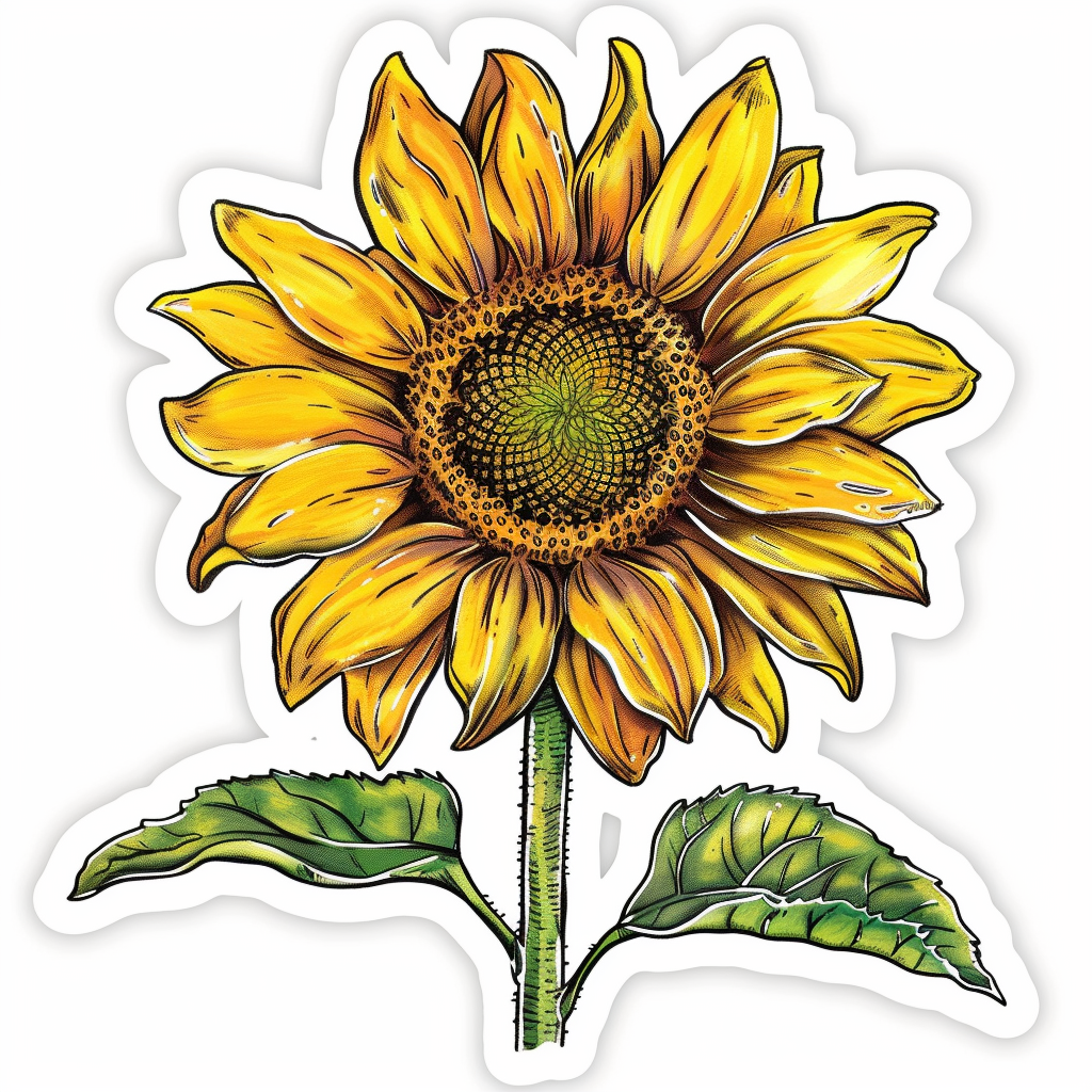 Sunflower flower majestic Expressive surreal Vinyl Decal Sticker for Car, Laptop, Tumbler and more # F022972