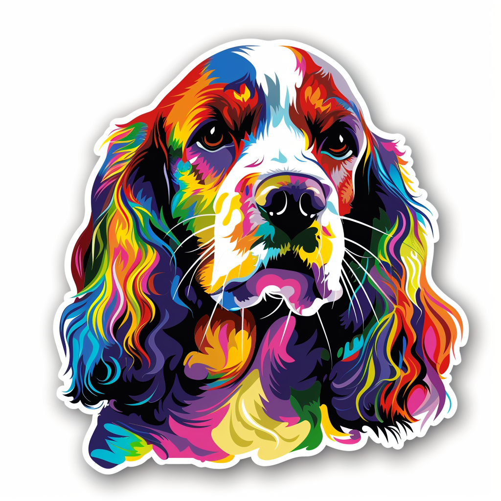 Cocker Spaniel Dog majestic Expressive surreal Vinyl Decal Sticker for Car, Laptop, Tumbler and more # F020074-4" x 4"