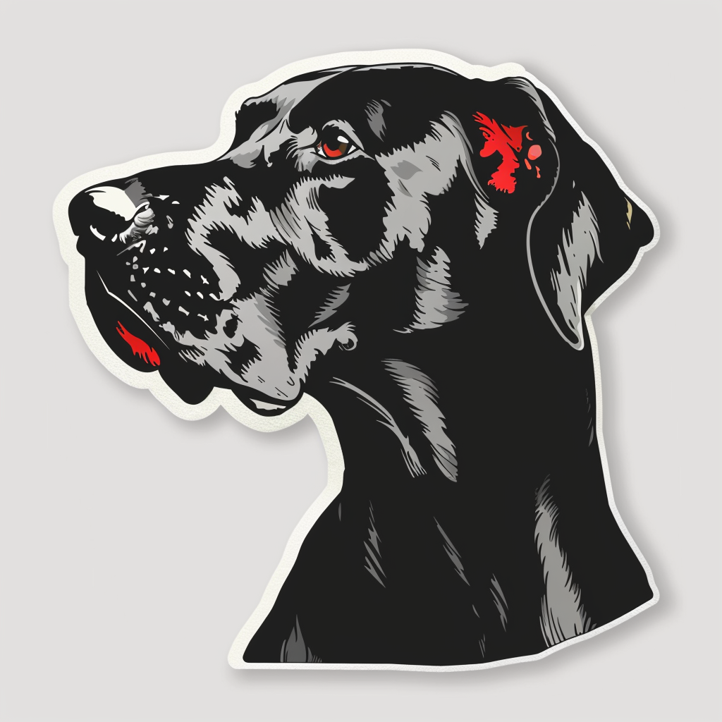 Adorable Great Dane Dog Expressive surreal Vinyl Decal Sticker for Car, Laptop, Tumbler and more # F017744