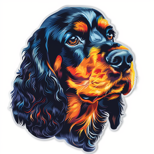 Cocker Spaniel Dog majestic Expressive surreal Vinyl Decal Sticker for Car, Laptop, Tumbler and more # F019736-4" x 4"