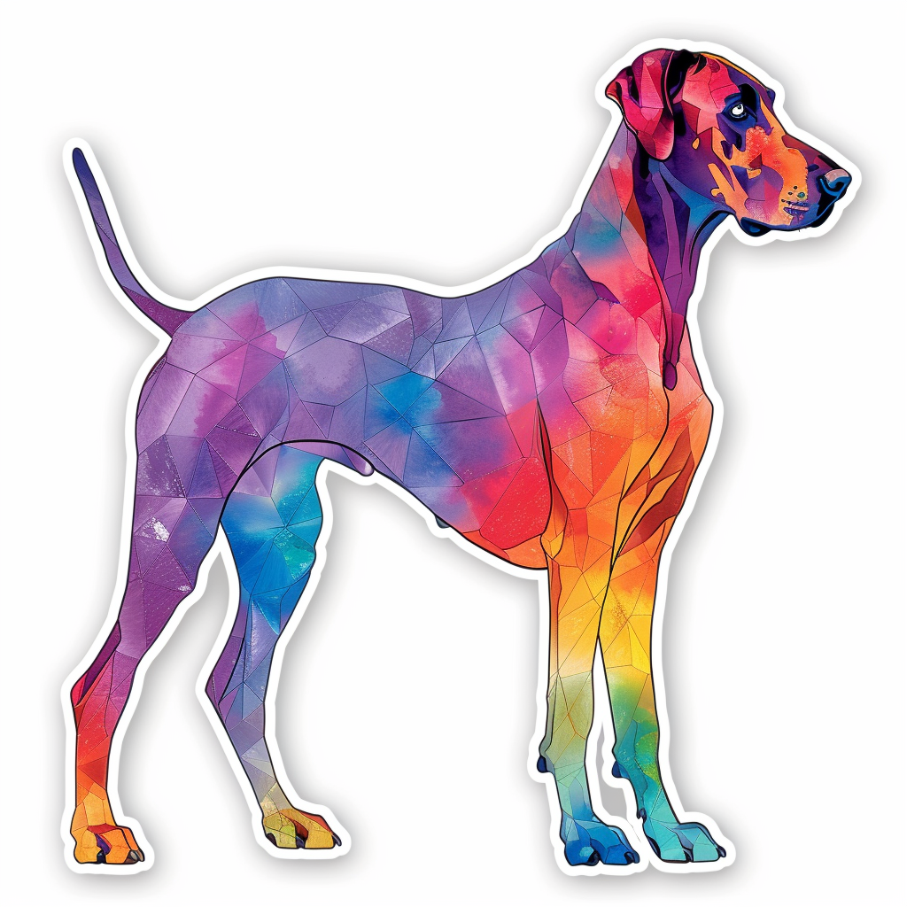 Adorable Great Dane Dog Expressive surreal Vinyl Decal Sticker for Car, Laptop, Tumbler and more # F017938