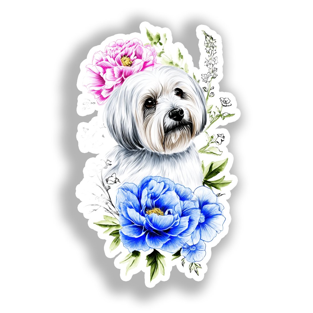 Maltese Dog Vinyl Decal Sticker for Car, Laptop, Tumbler and more # A019427-4" x 4"